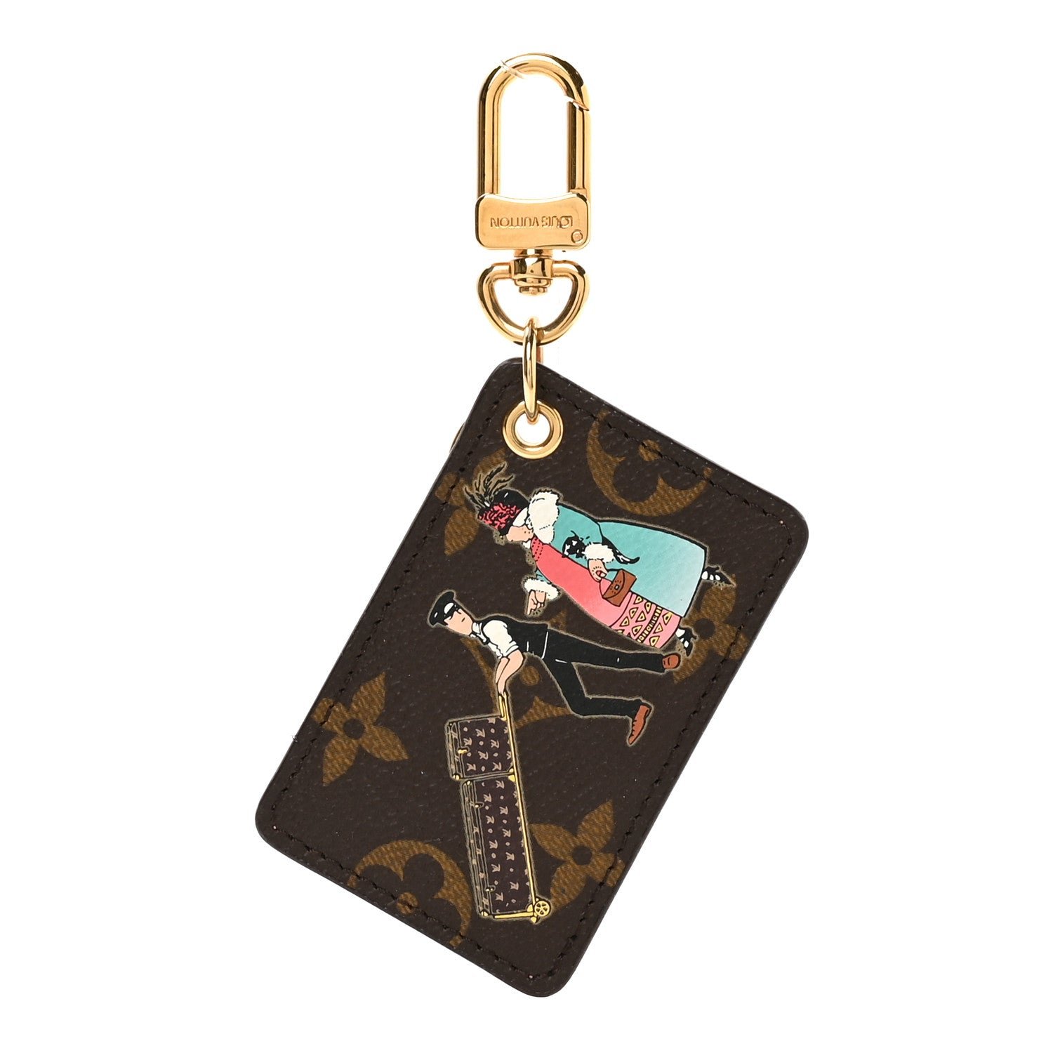 Louis Vuitton Monogram Illustre Bag Charm Key Ring Rose