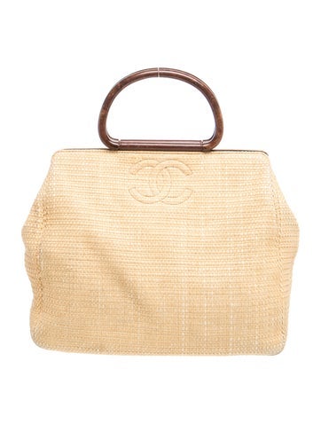 Raffia CC Handle Bag