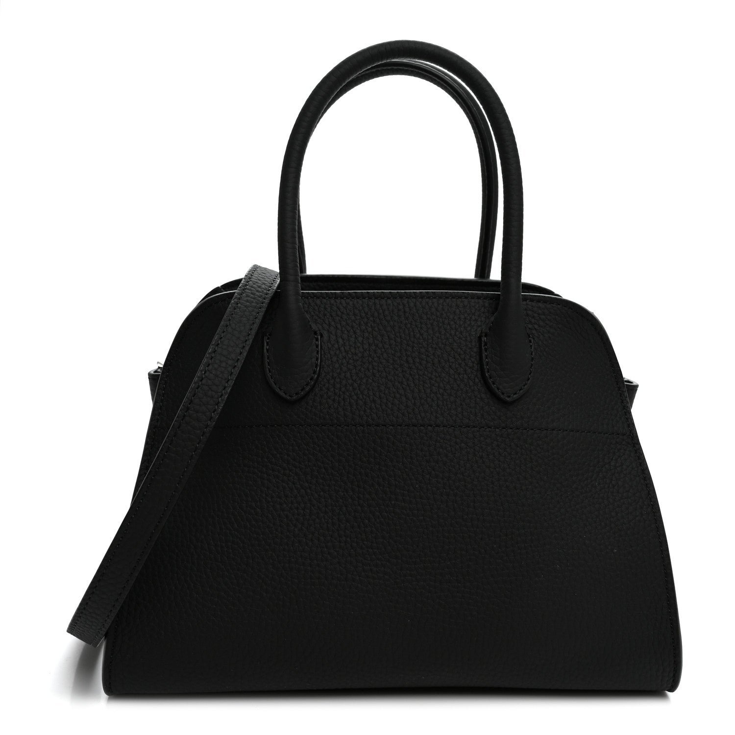 The Row Grained Calfskin Soft Margaux 10 Bag Black