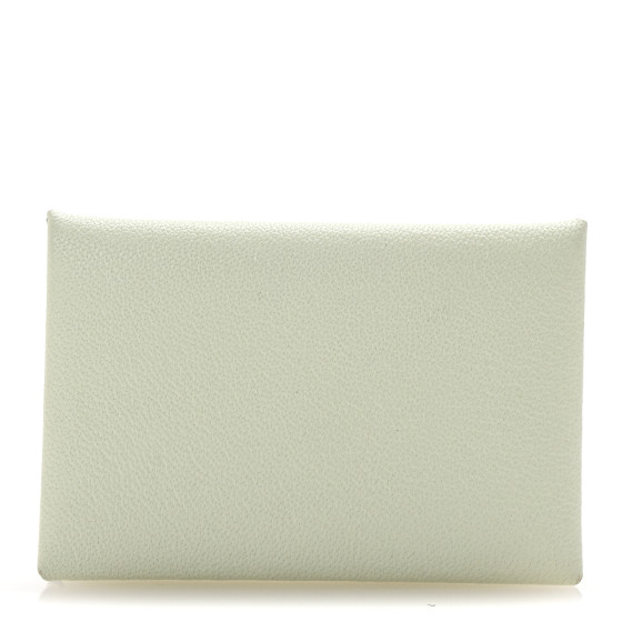 Hermes Chevre Mysore Verso Calvi Card Case Vert Fizz Bleu Zephyr