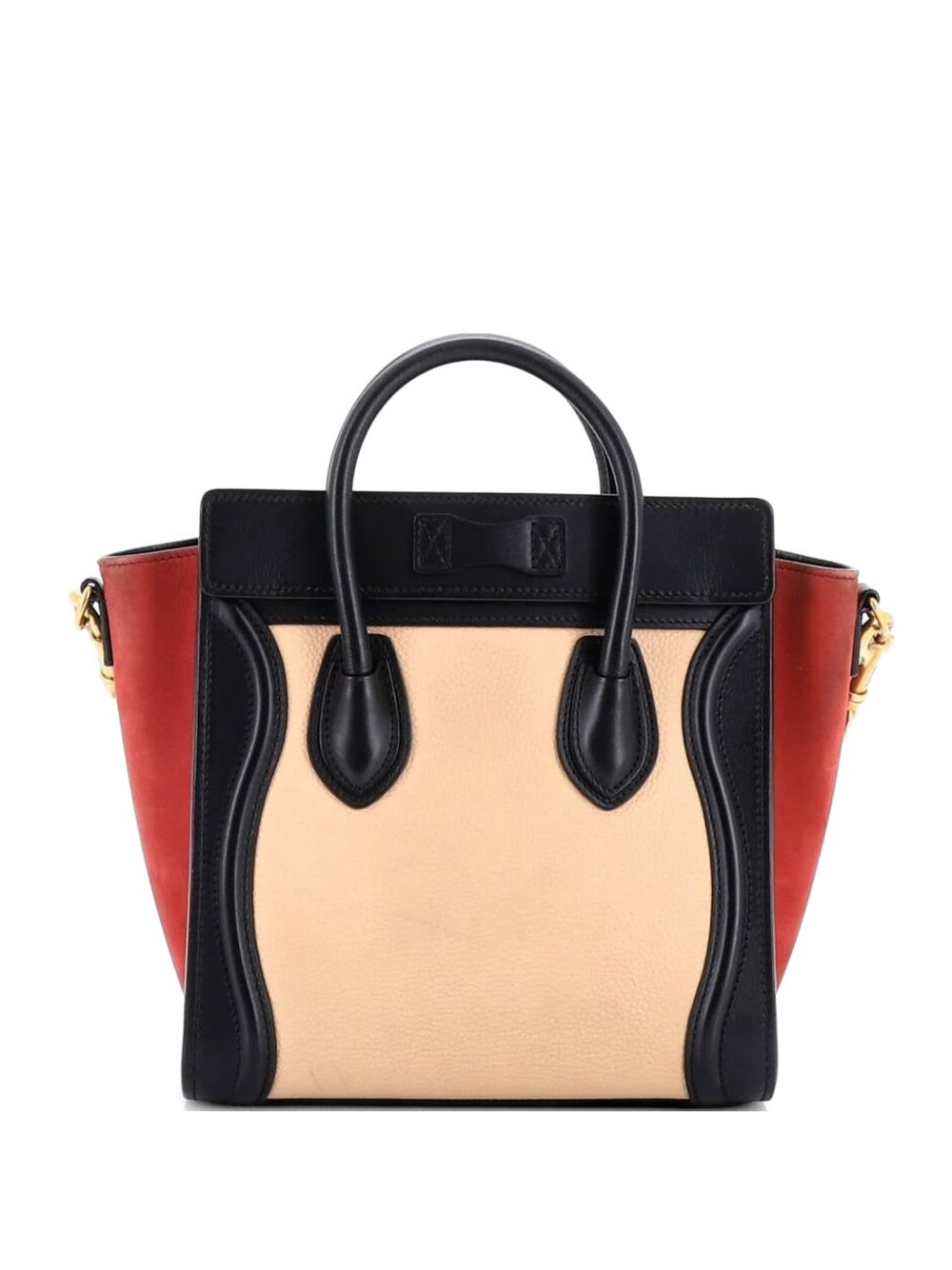 Tricolor Luggage Bag Leather Nano crossbody bag