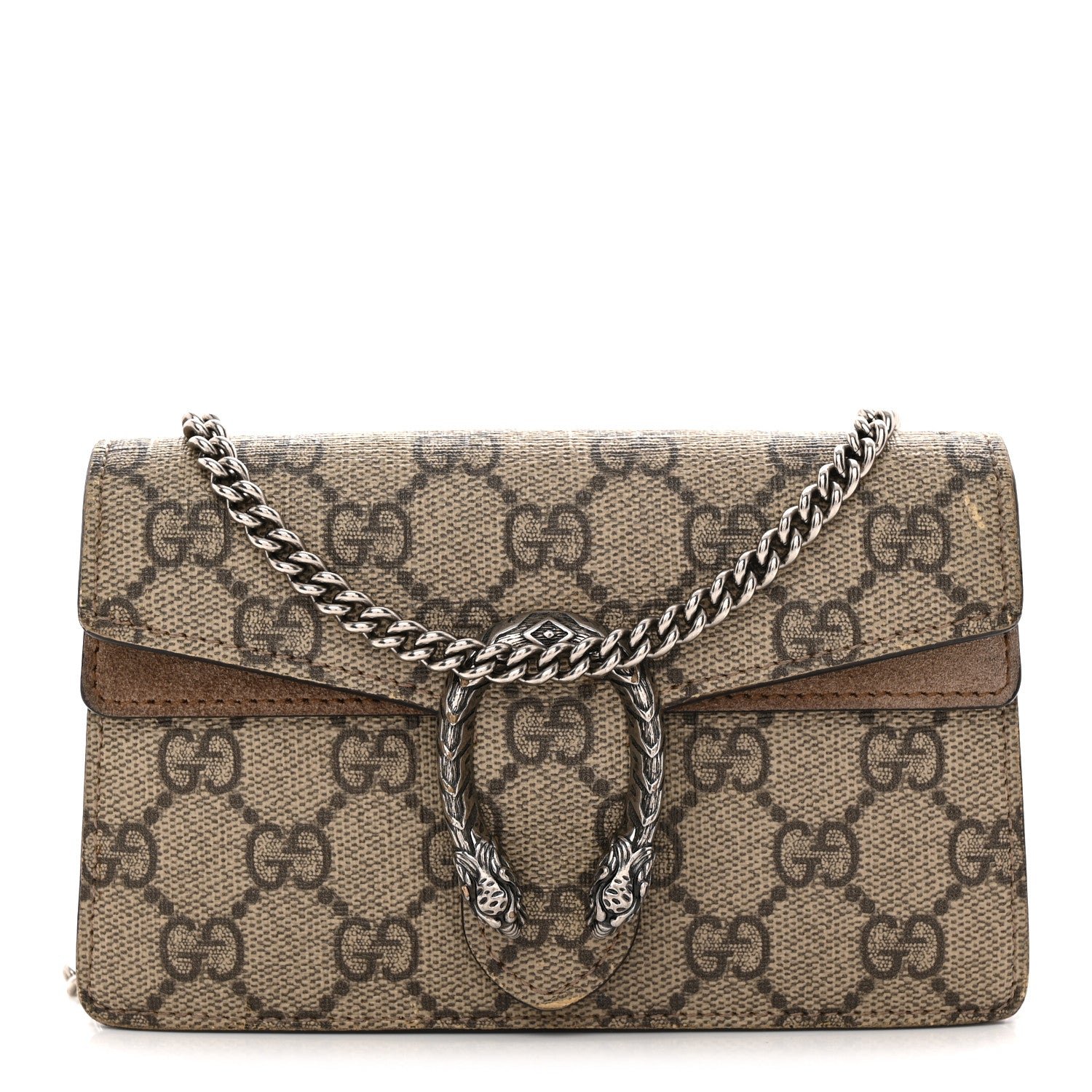 Gucci GG Supreme Monogram Super Mini Dionysus Shoulder Bag Taupe