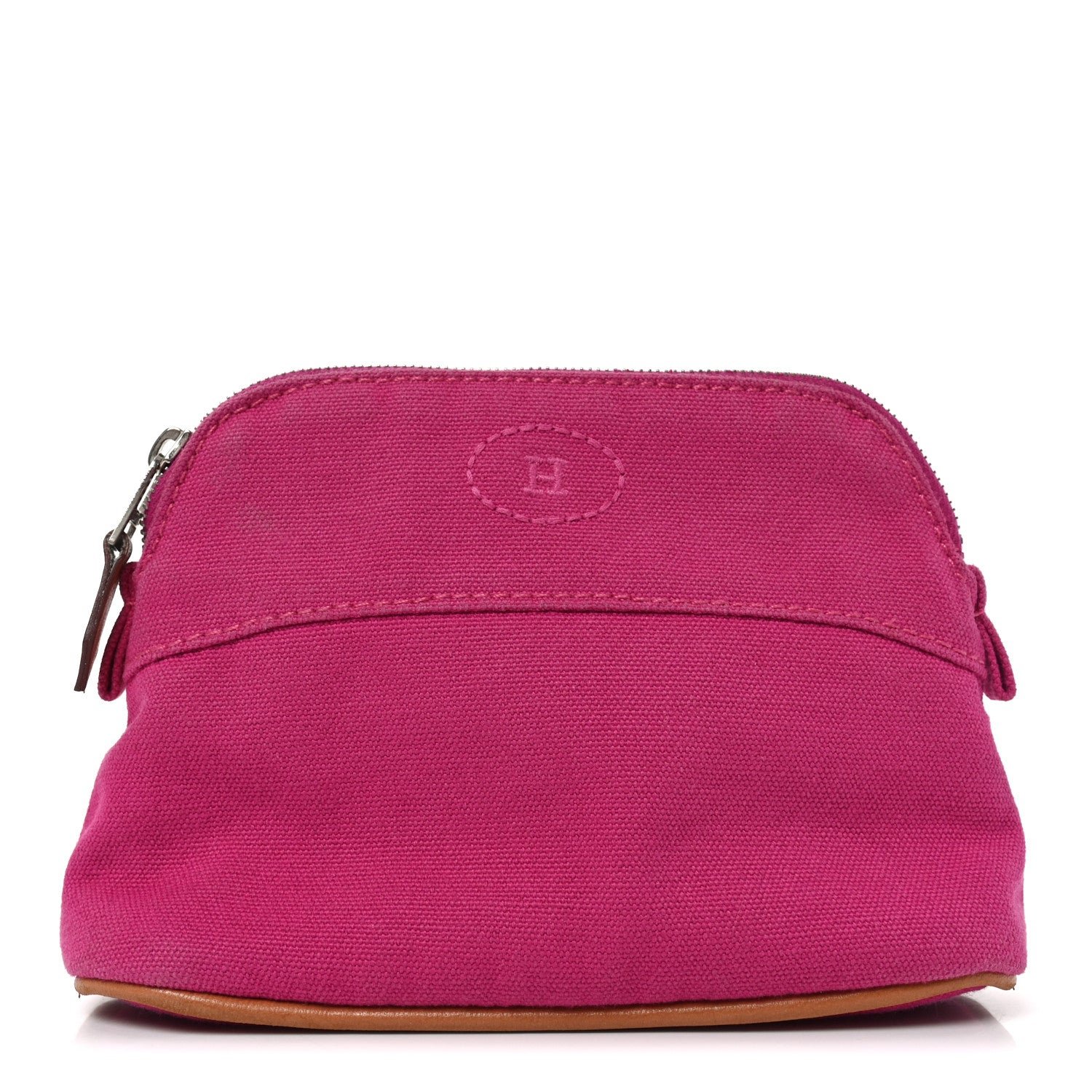 Hermes Cotton Canvas Mini Mini Bolide Travel Cosmetic Pouch Hibiscus