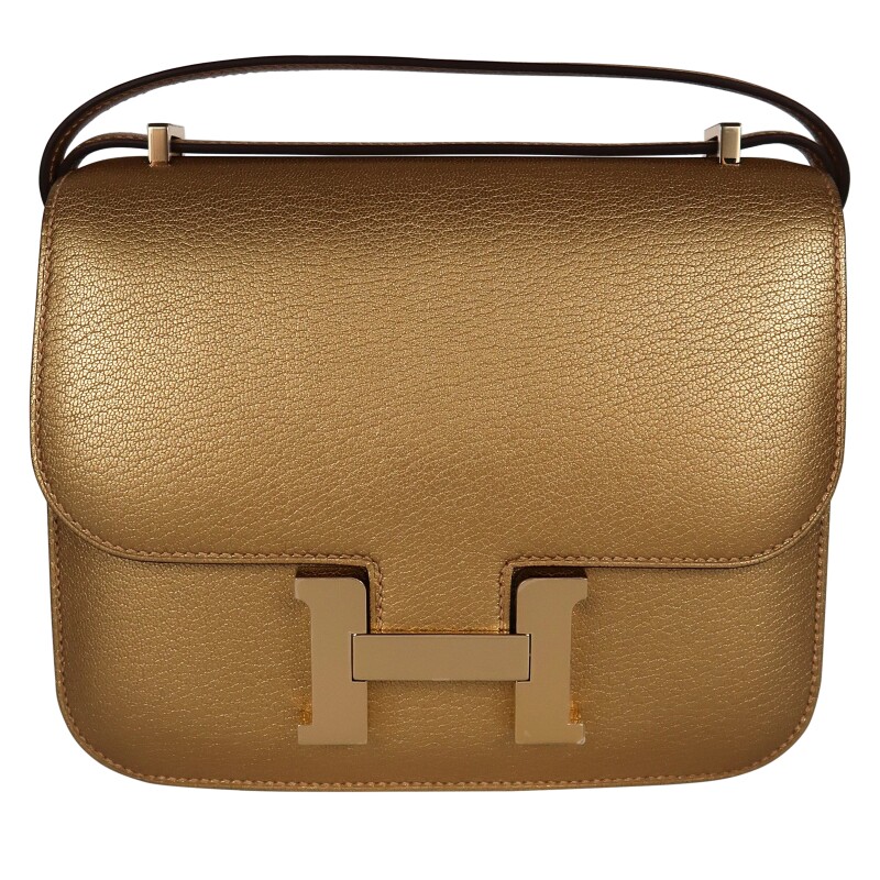 Limited Edition Doré Chèvre Chamkilight Metallic Mini Constance 18 Permabrass Hardware, 2024