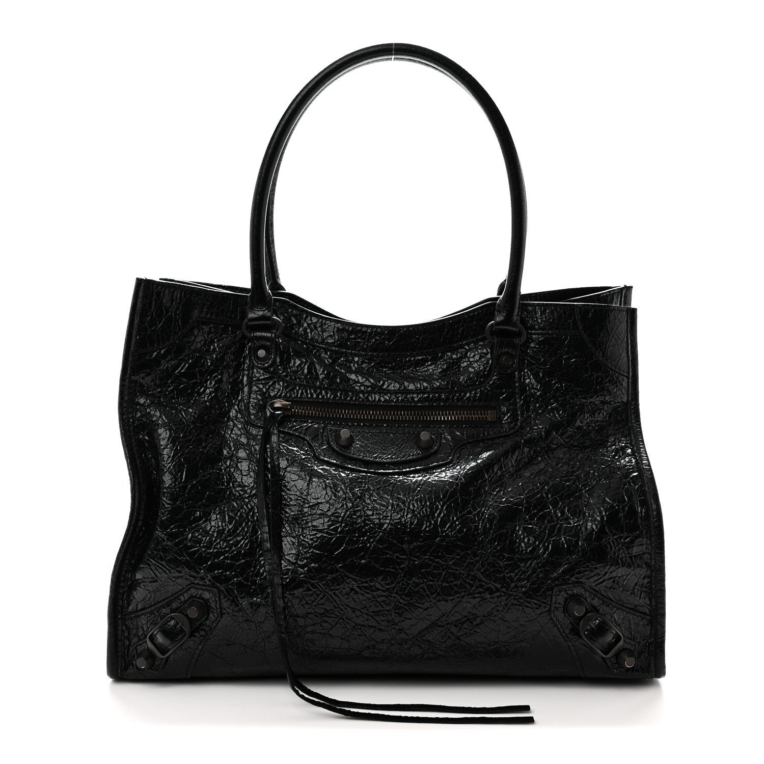 Balenciaga Agneau Arena Classic Hardware Small Le City Tote Black Black