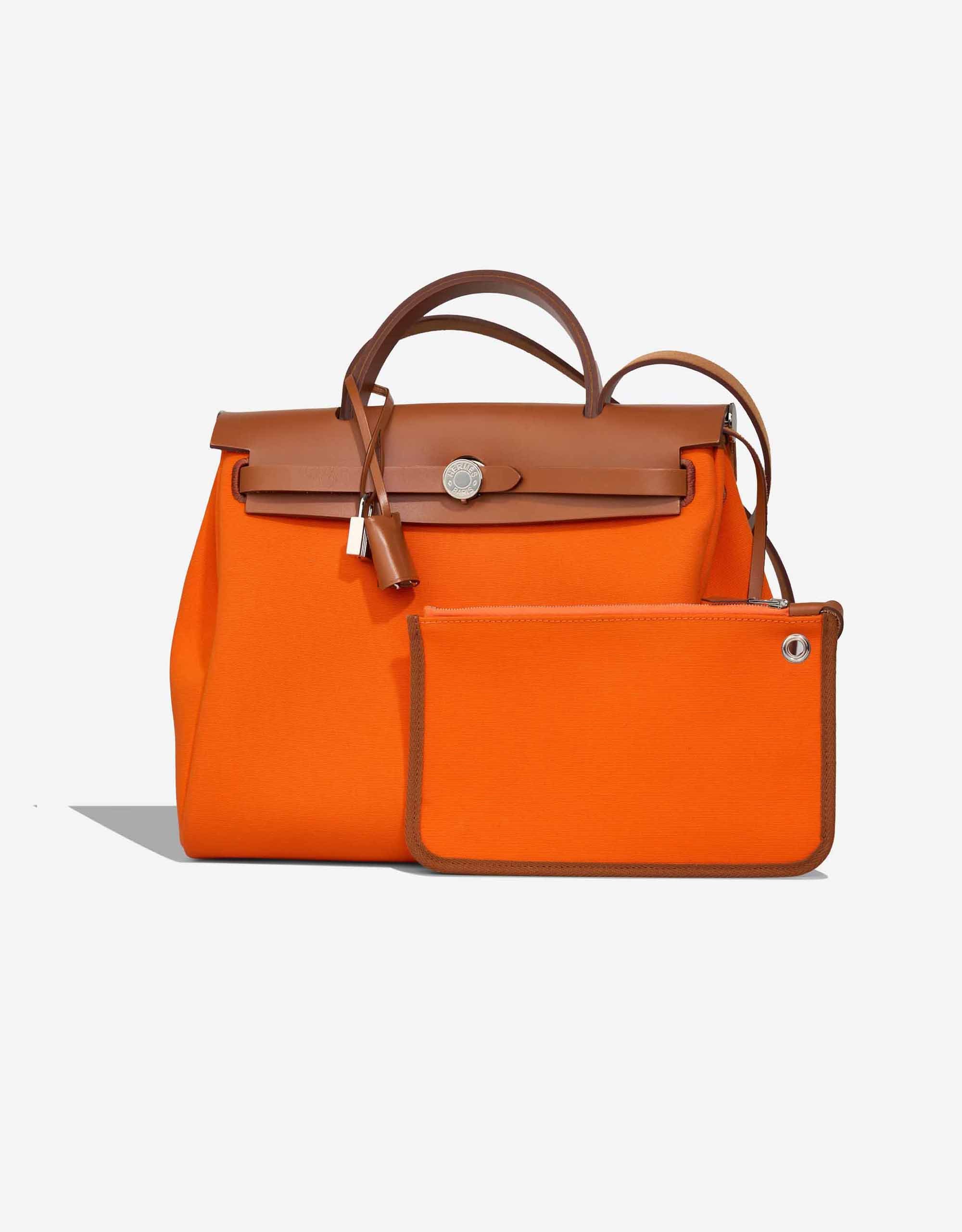 Hermes 
		Herbag 31 Toile Officier / Vache Hunter Orange Minium / Fauve    