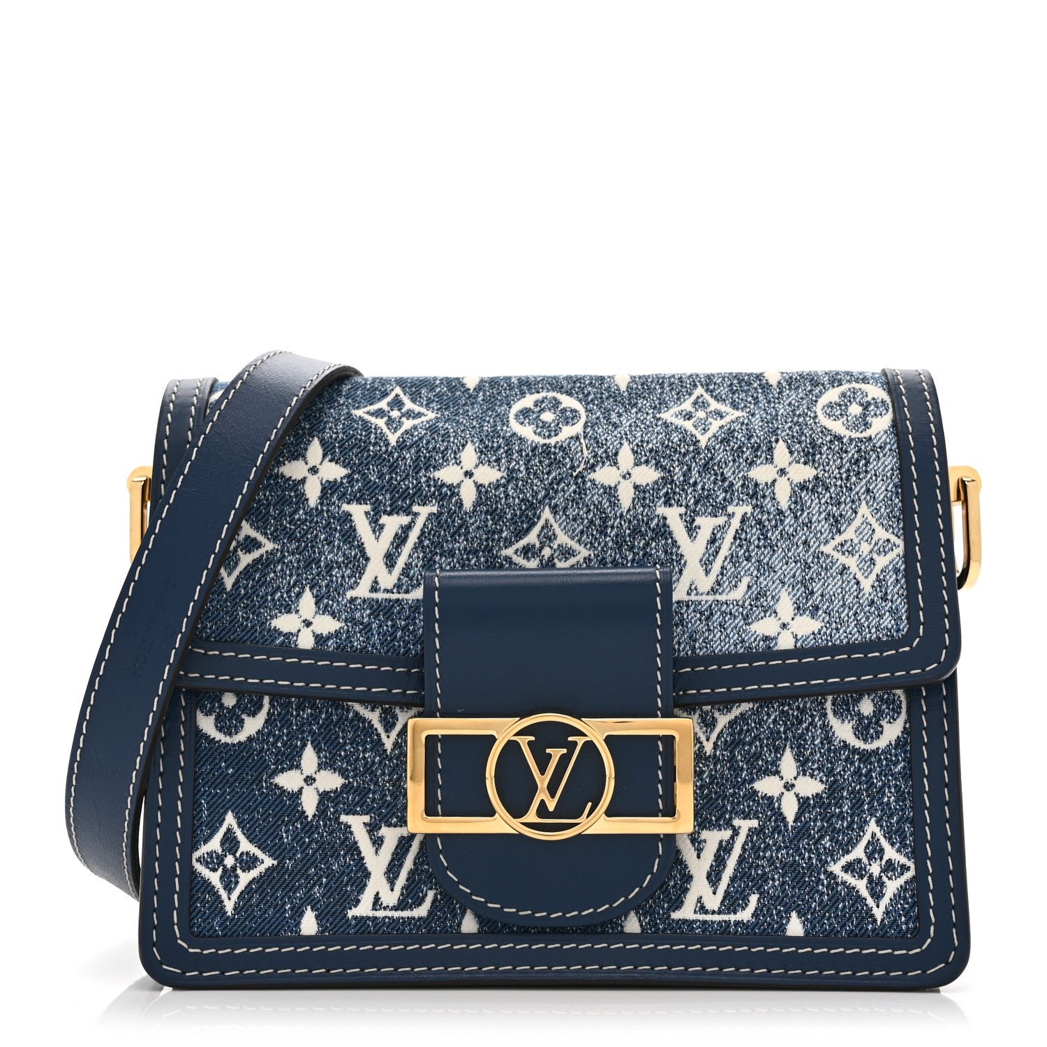 Louis Vuitton Denim Monogram Jacquard Dauphine Mini Bleu