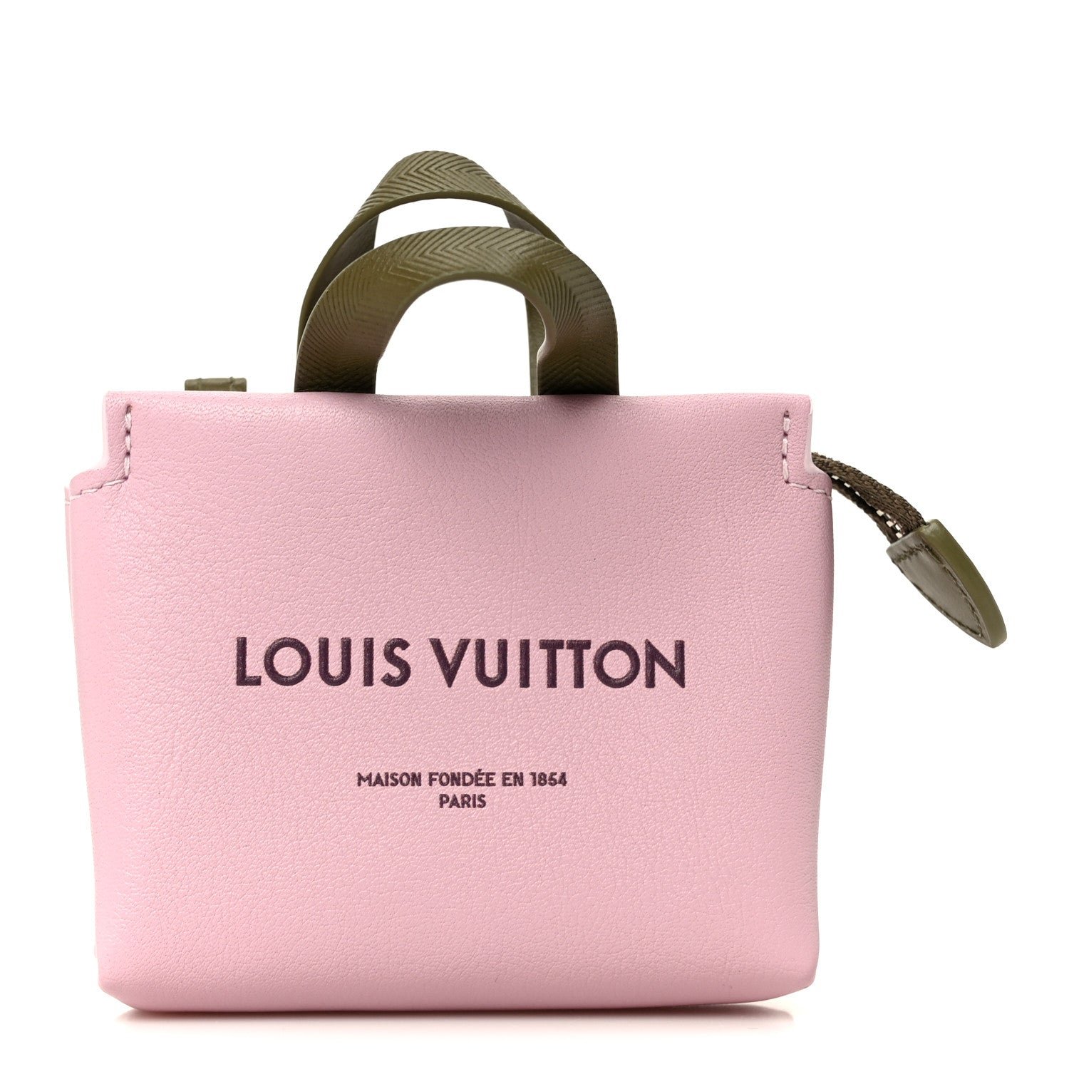Louis Vuitton Calfskin Mini Shopper Bag Charm Pink