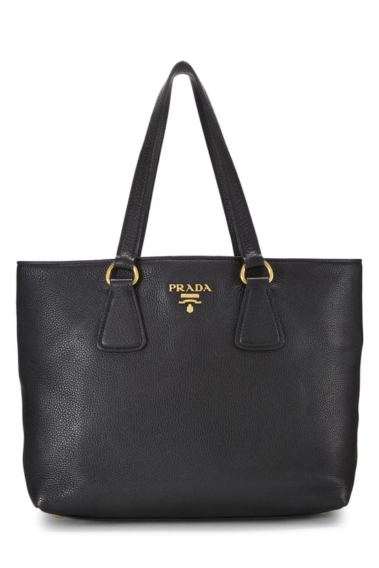 Black Vitello Daino Tote