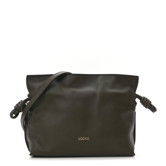 Loewe Calfskin Mini Flamenco Knot Clutch Vintage Khaki