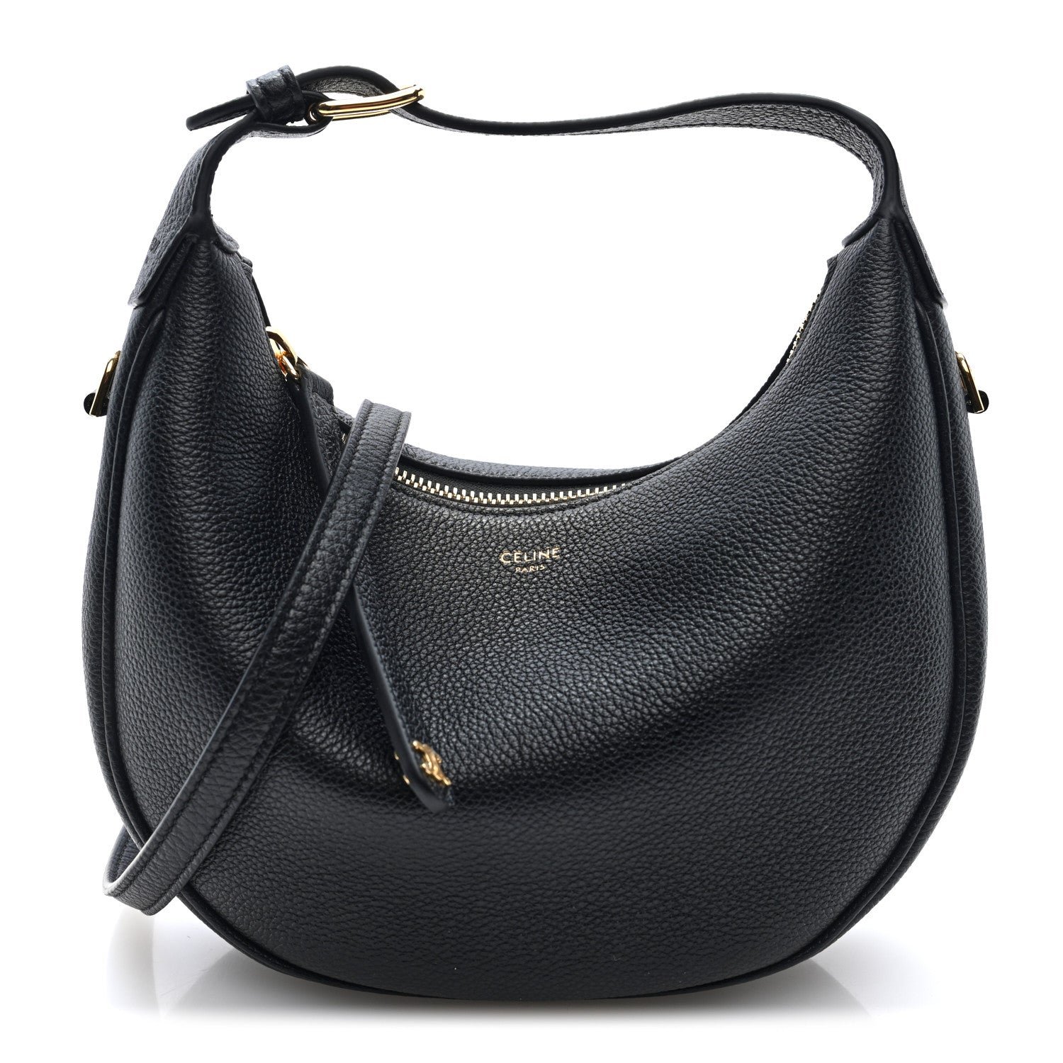 Celine Supple Grained Calfskin Teen Lulu Shoulder Bag Black