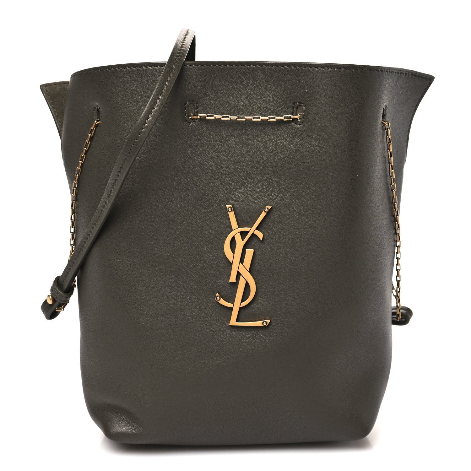 Saint Laurent Lambskin Pochon Shoulder Bag Light Musk