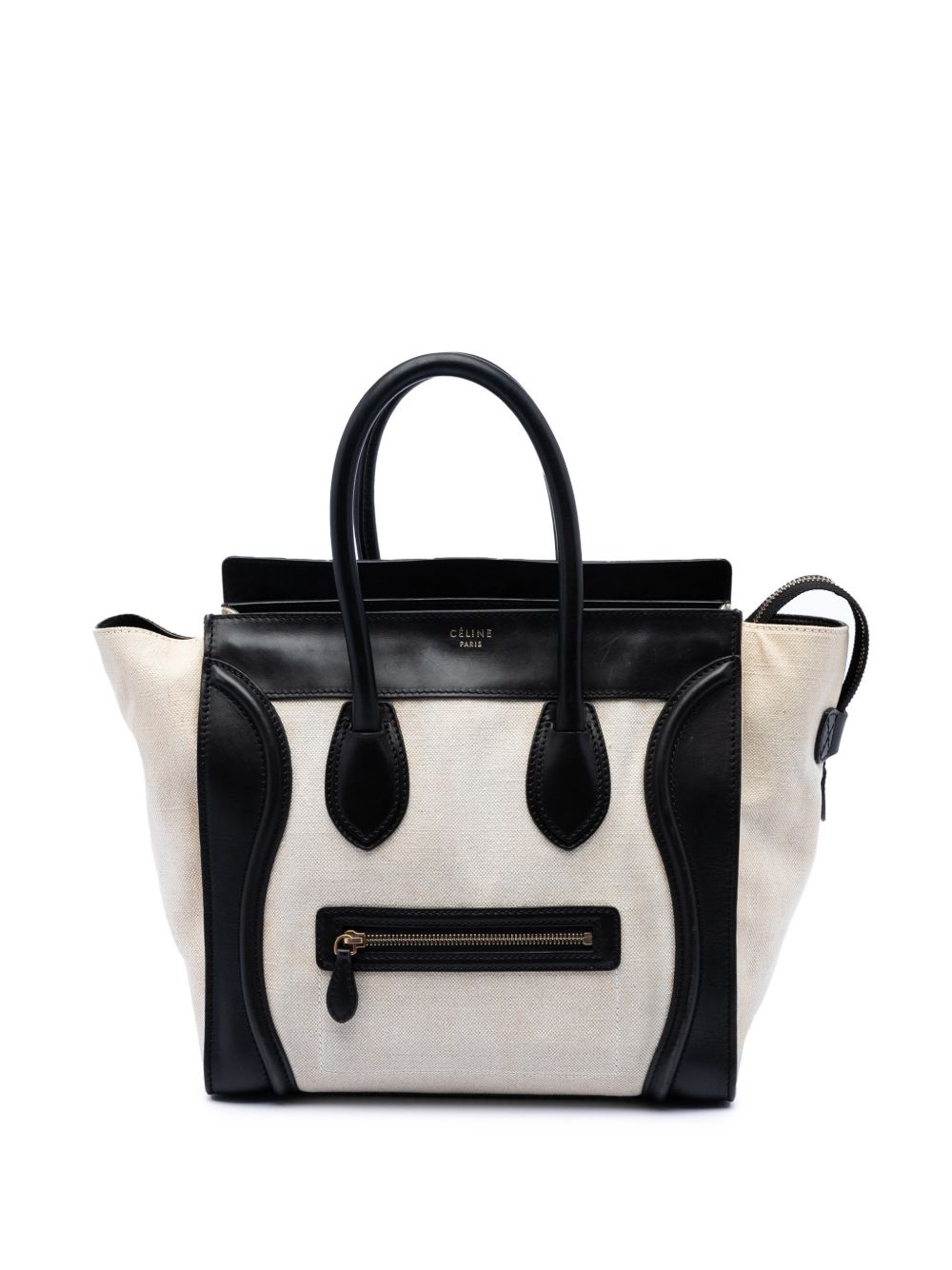2011 Mini Bicolor Canvas and Leather Luggage Tote handbag