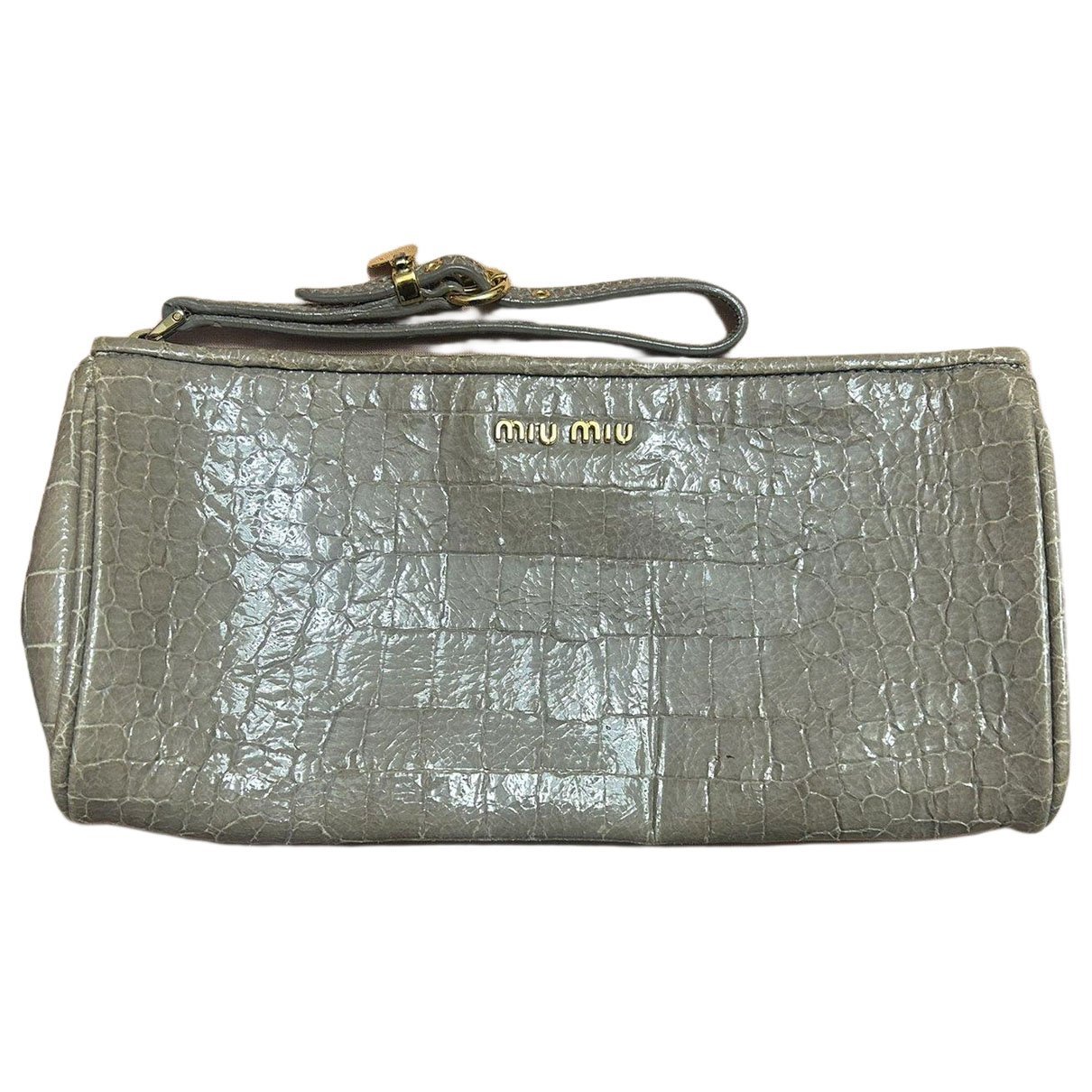 Leather clutch bag