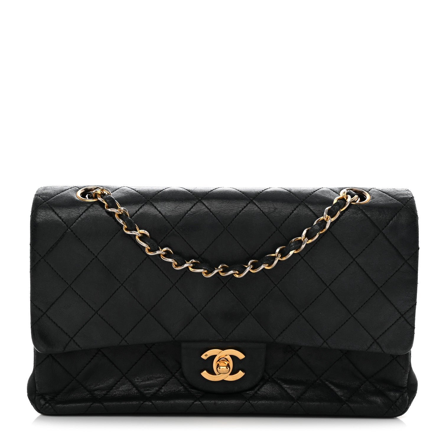 Chanel Lambskin Quilted Medium Double Flap Black