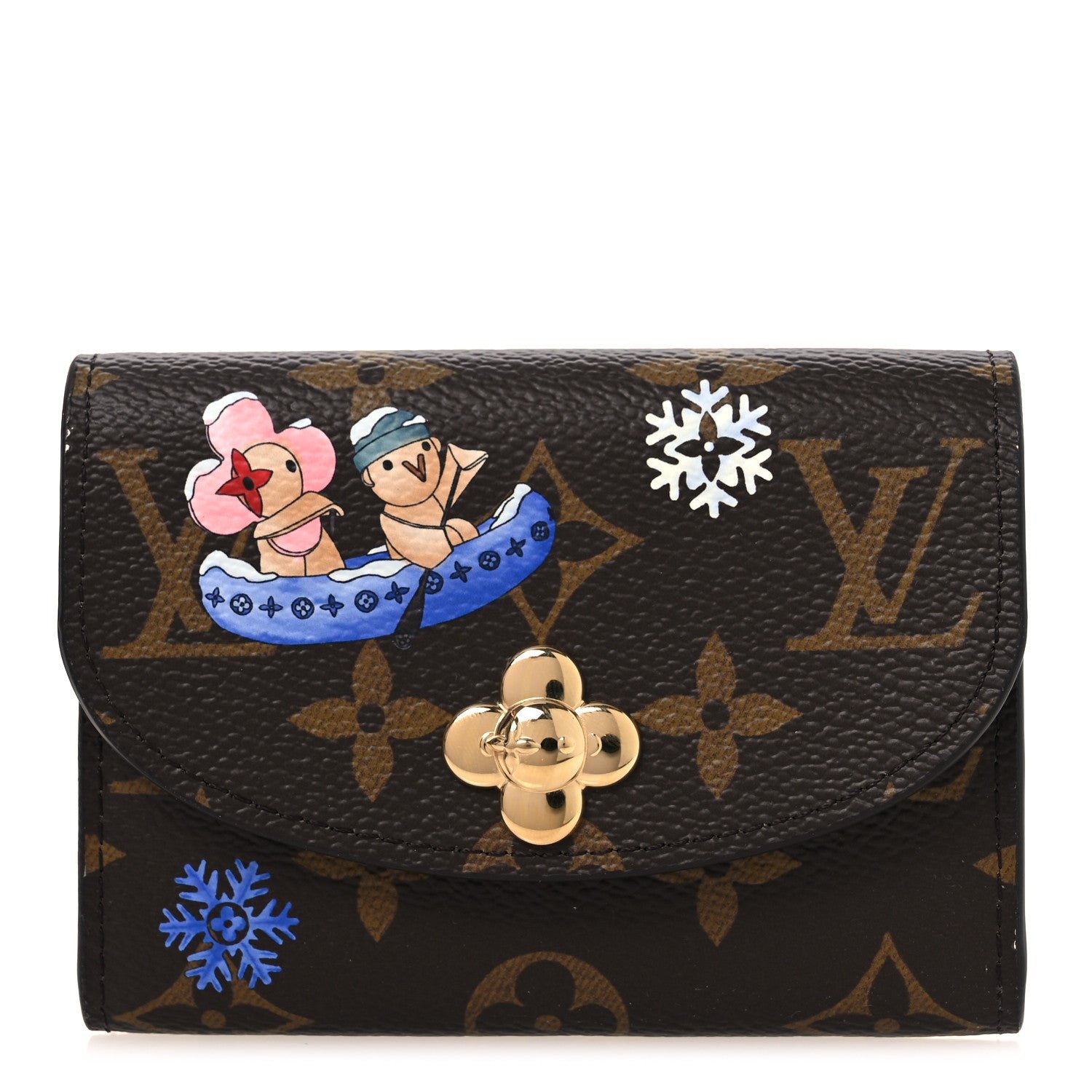 Louis Vuitton Monogram 2025 Christmas Animation Winter Holiday Rosalie Coin Purse Blue Frost
