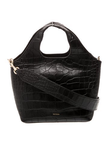 Embossed Leather Top Handle Bag