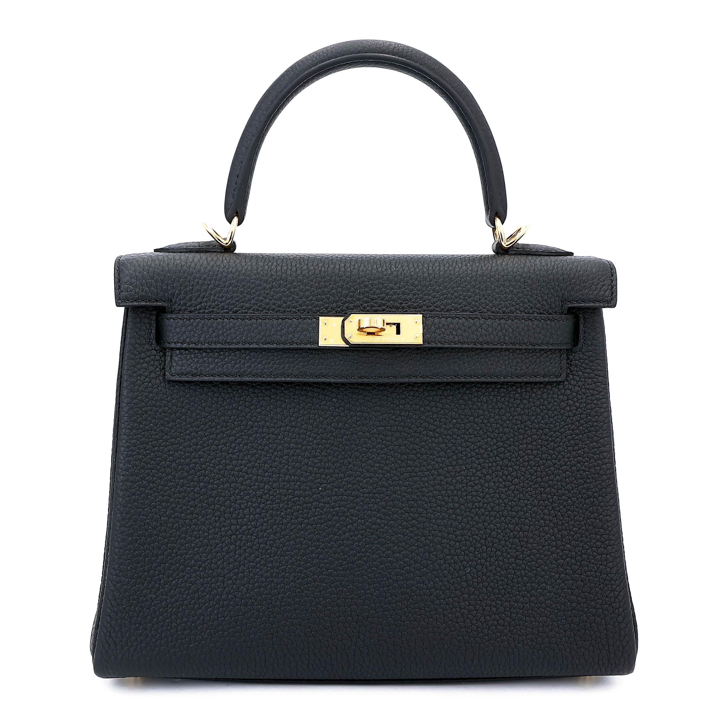 Brand New ( Rank N ) HERMÈS Kelly 25 Noir (89) Togo Gold hardware K (2025)