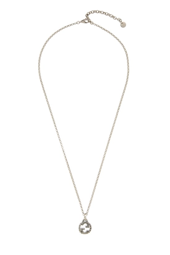Silver Interlocking GG Necklace Small