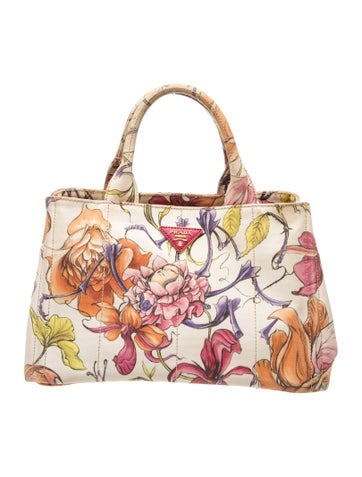 Enameled Metal Triangle Canapa Stampata Floral Tote