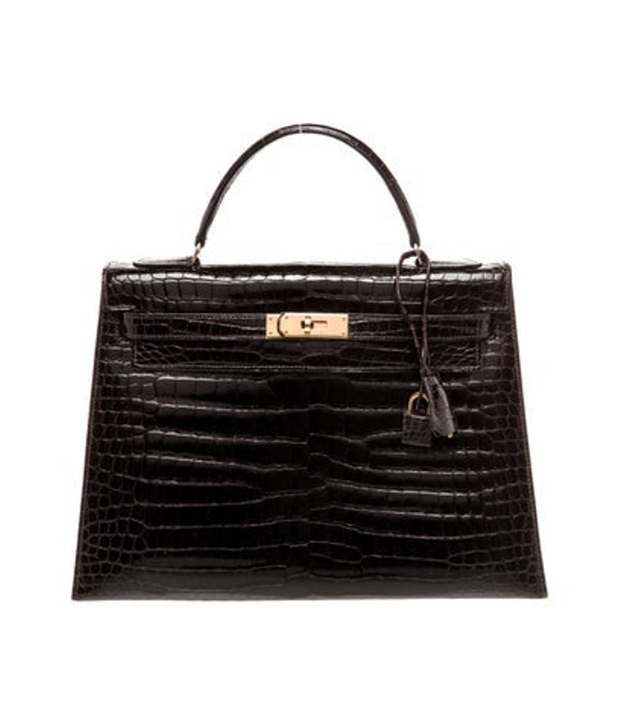 Hermes Shiny Porosus Crocodile Kelly Sellier 32