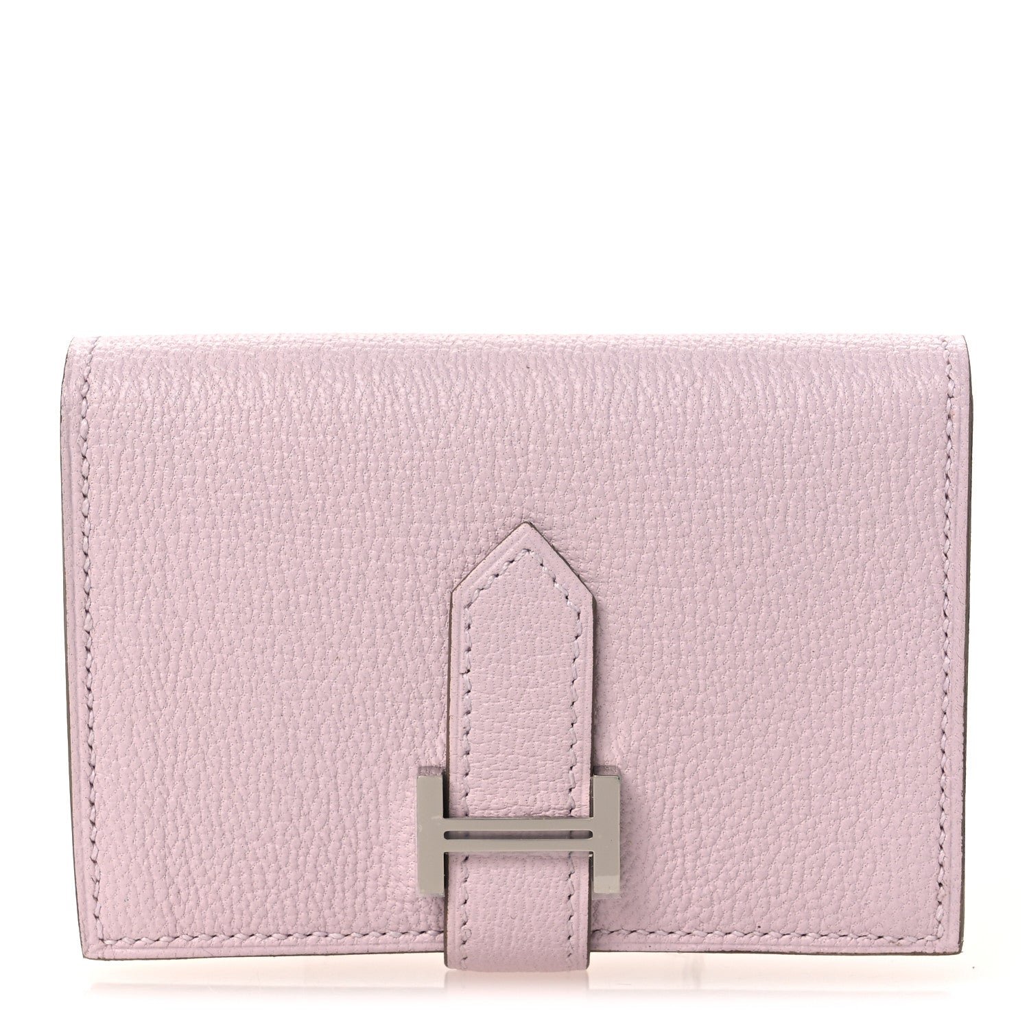 Hermes Chevre Mysore Bearn Card Holder Wallet Mauve Pale