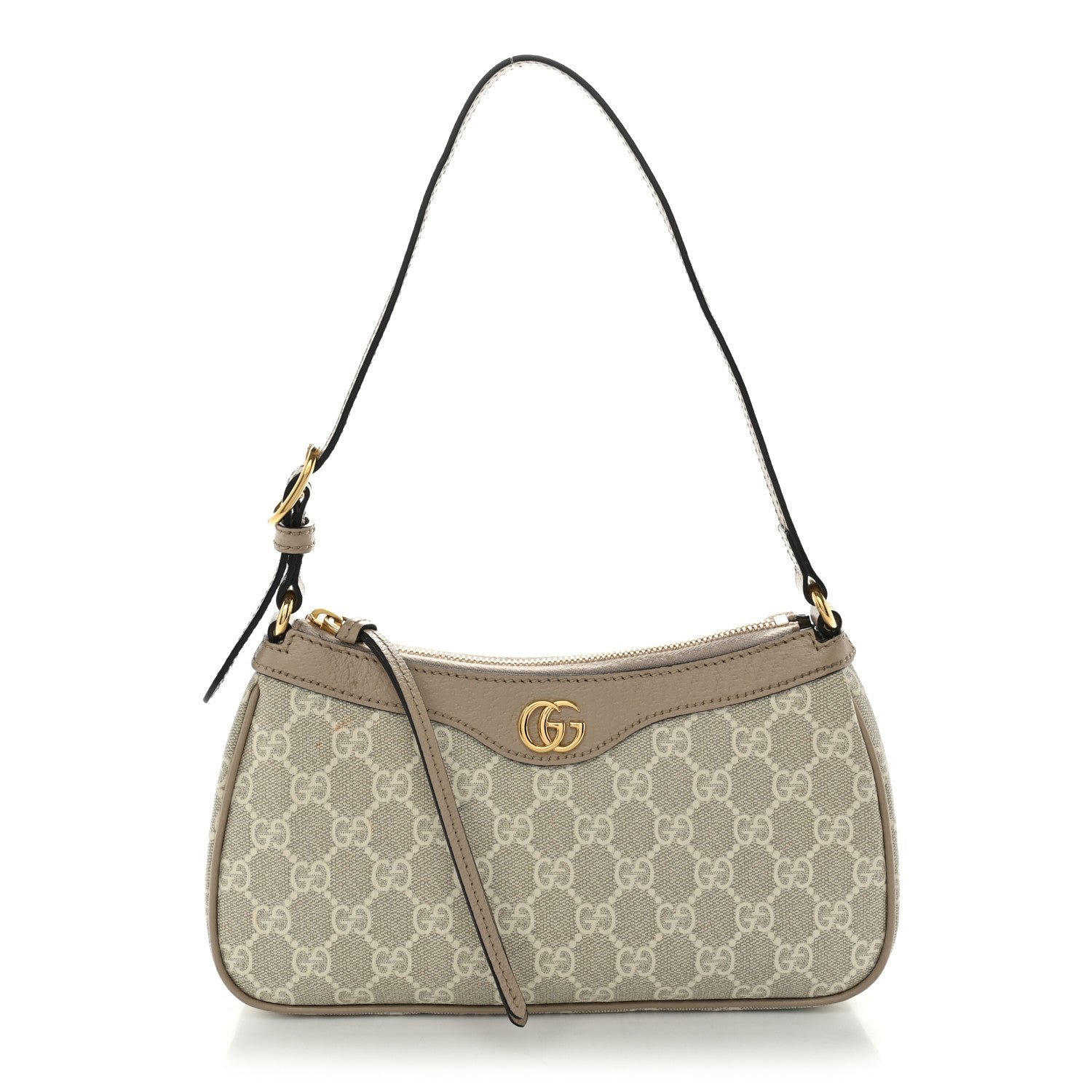 Gucci GG Supreme Monogram Textured Dollar Calfskin Small Ophidia Hobo Beige Mystic White Oatmeal