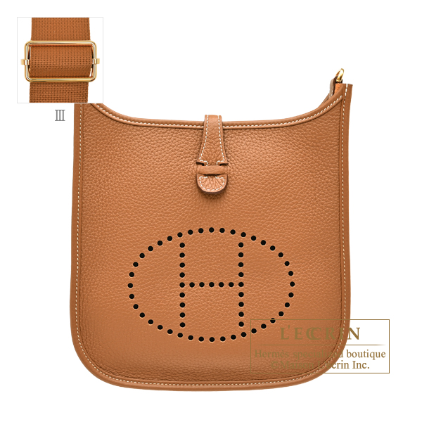 Hermes Evelyne 3 bag 23 Gold Clemence leather Gold hardware
