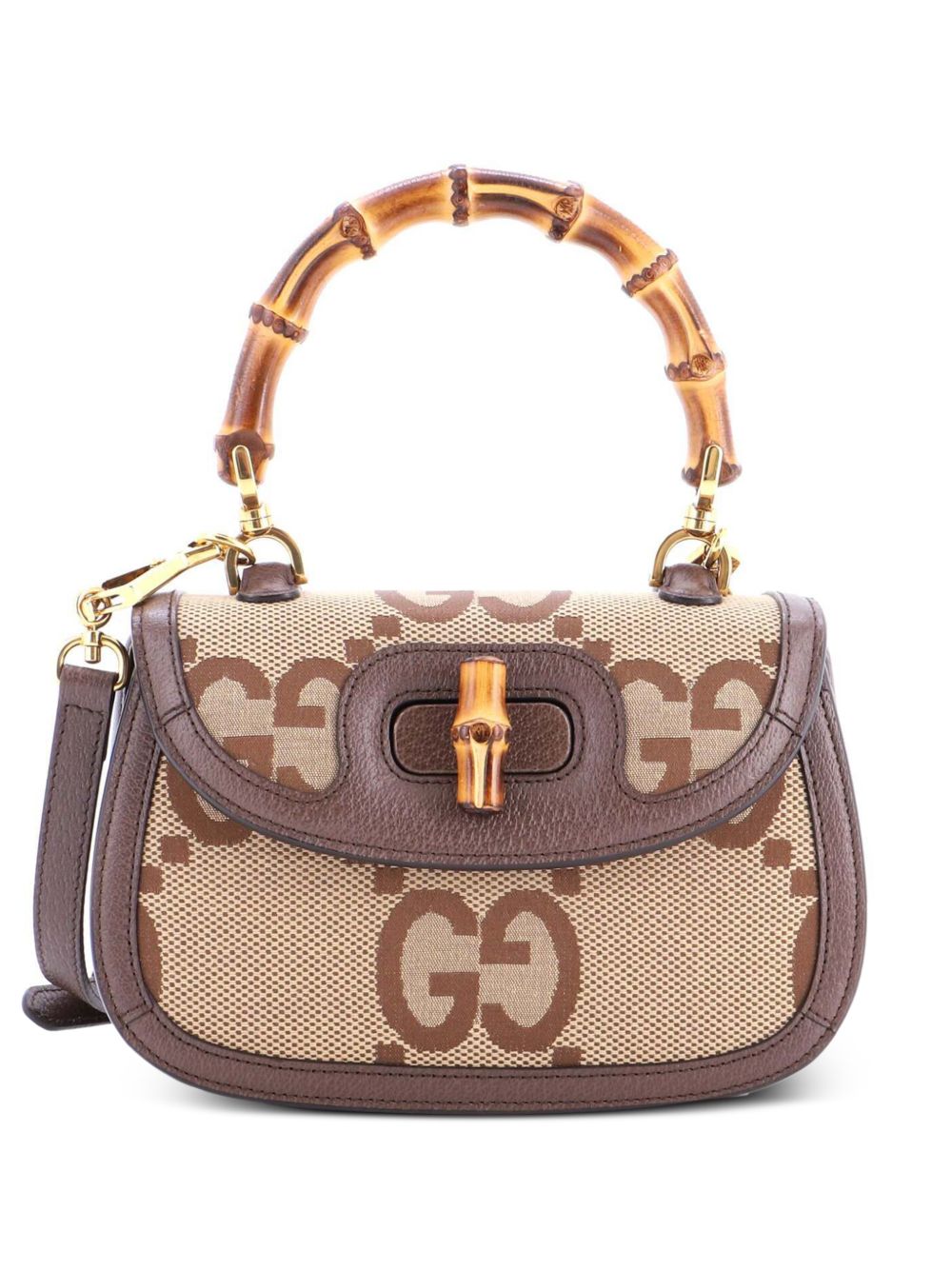 Bamboo 1947 Top Handle Bag Jumbo GG Canvas Small satchel