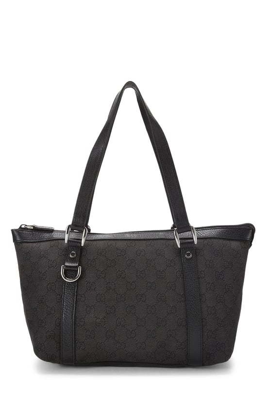 Black GG Denim Abbey Zip Tote