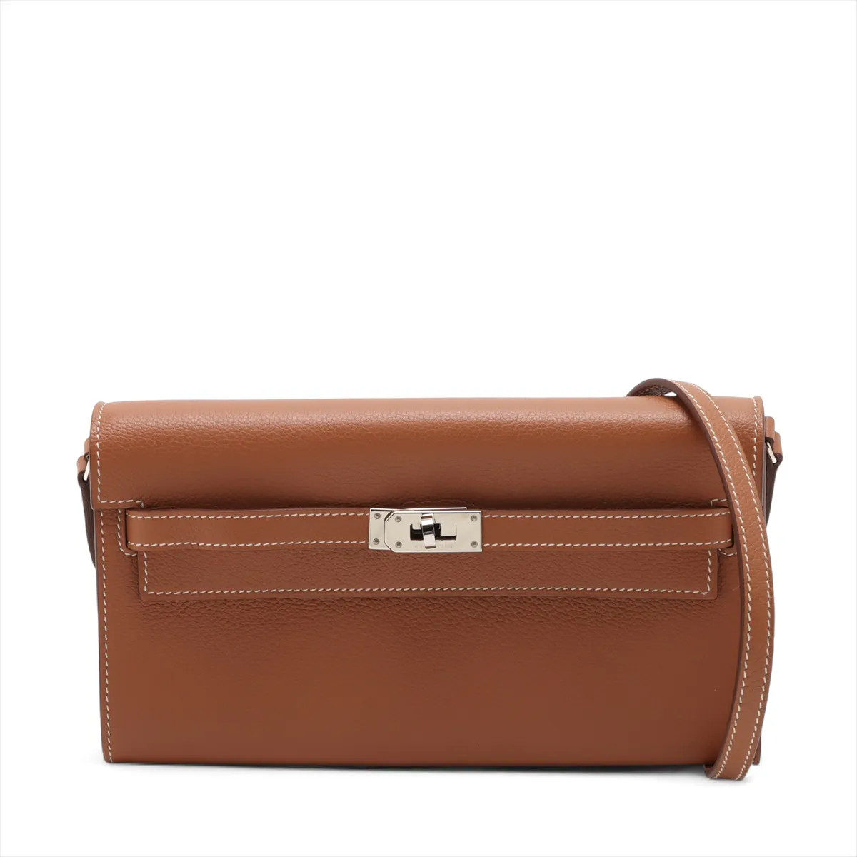 Hermès Kelly Wallet Long Togo Evercolor Gold Silver Metal Fittings
