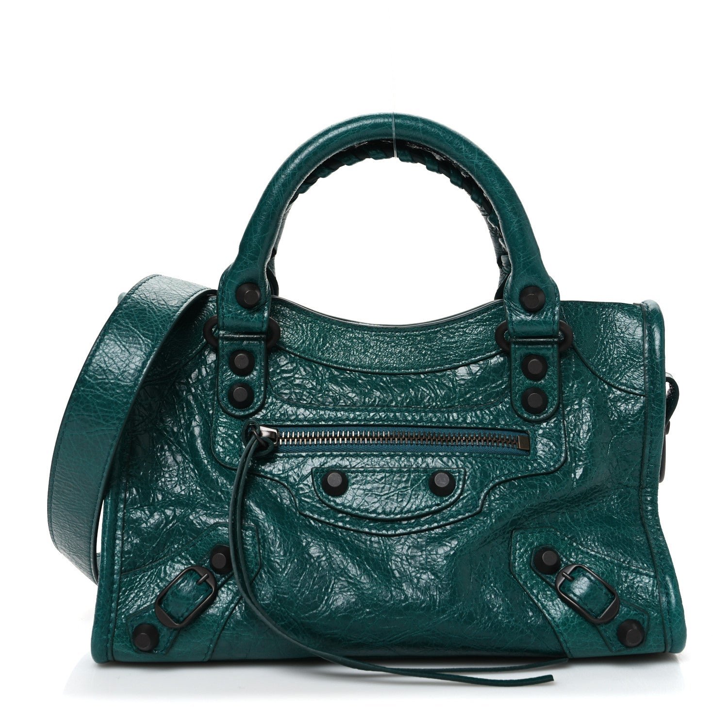 Balenciaga Agneau Classic Hardware Mini City Emerald