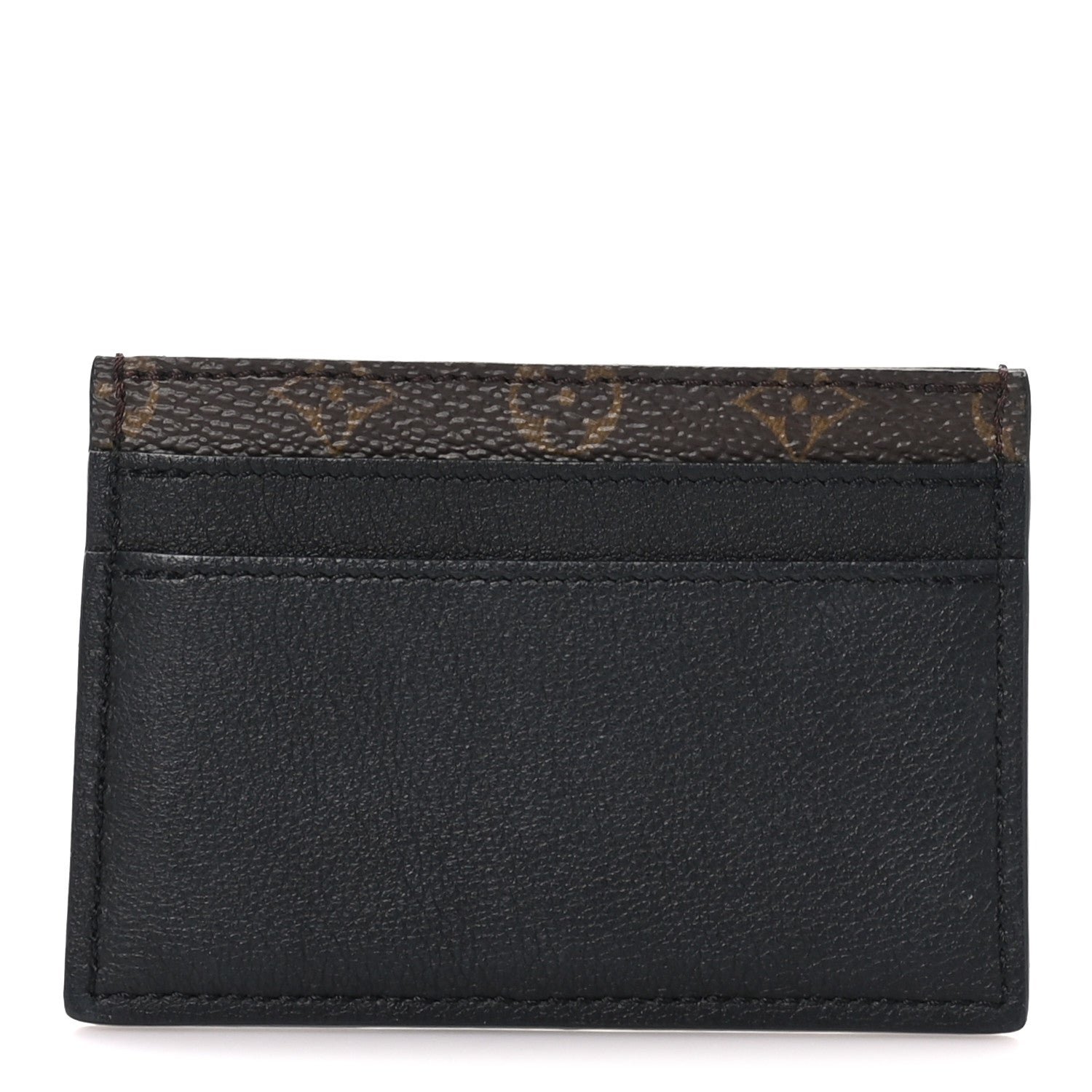 Louis Vuitton Calfskin Monogram Low Key Double Card Holder Black
