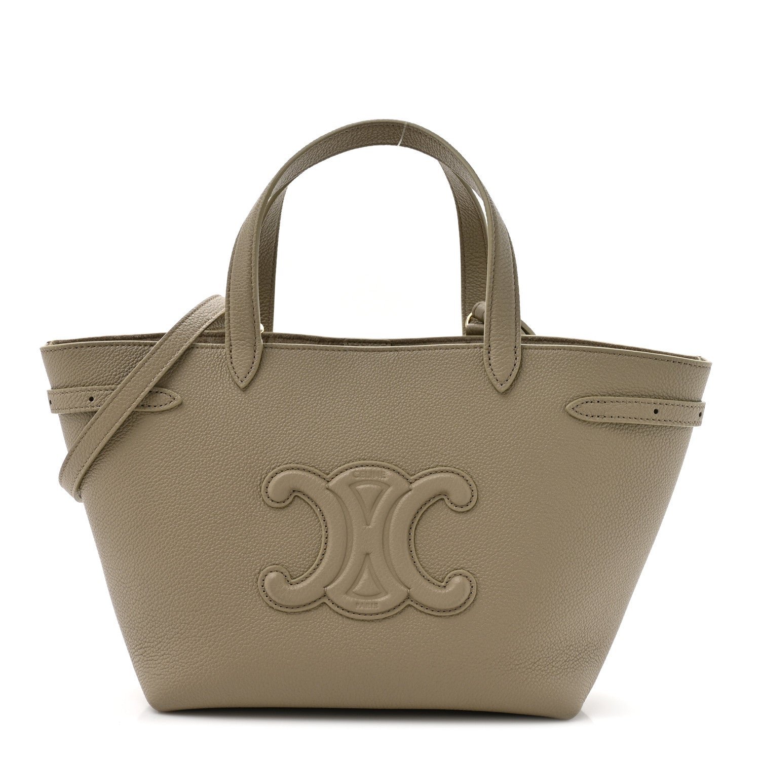 Celine Celine Grained Calfskin Triomphe Mini Cabas Anais Modern Taupe