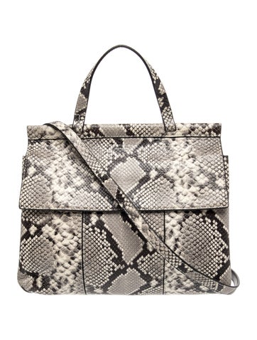 Embossed Leather Top Handle Bag