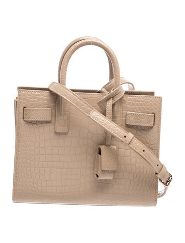 Embossed Leather Sac De Jour Nano