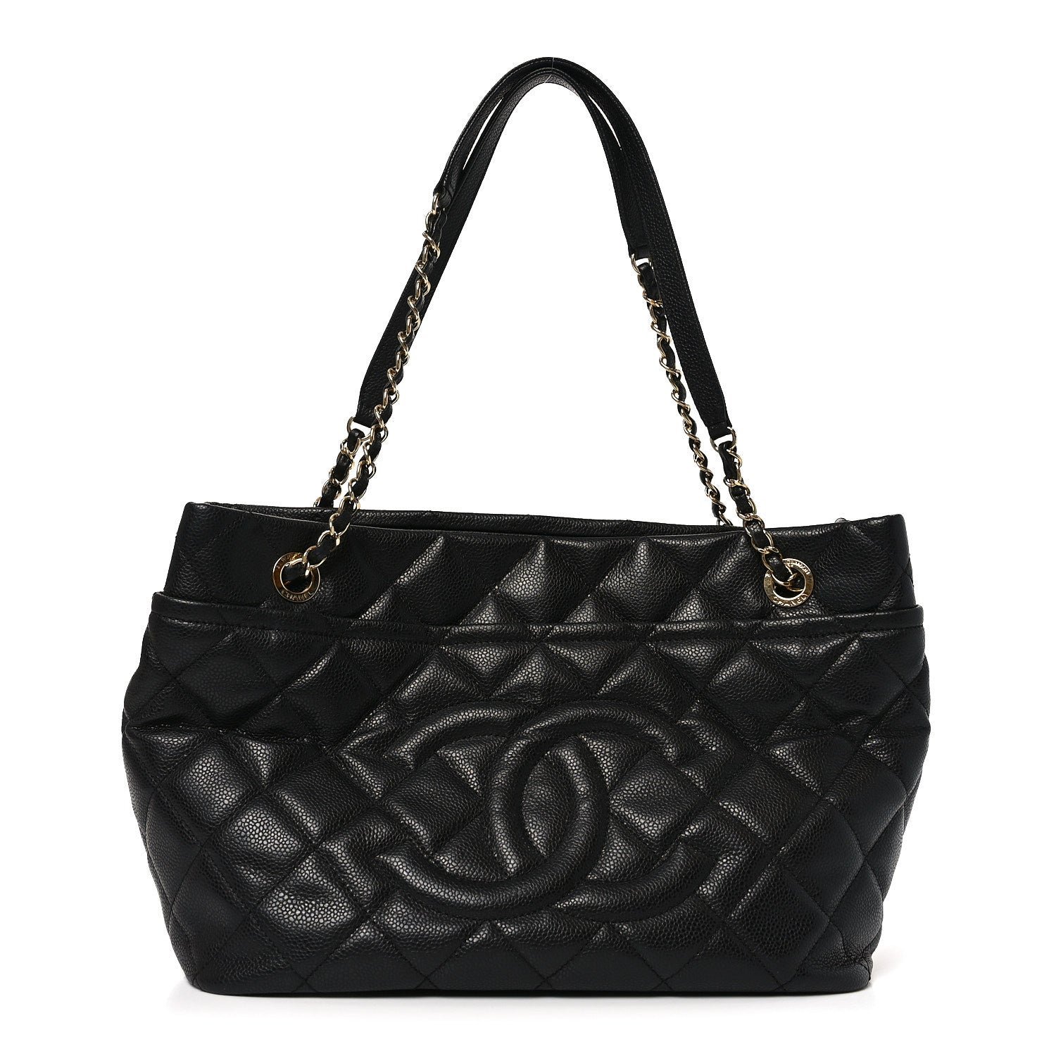 Chanel Caviar Quilted CC Timeless Soft Tote Black