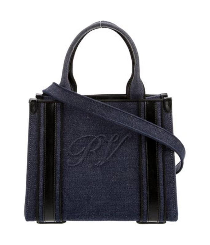 Roger Vivier Vivier Denim Top Handle Bag