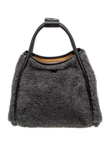 Faux Fur Top Handle Bag