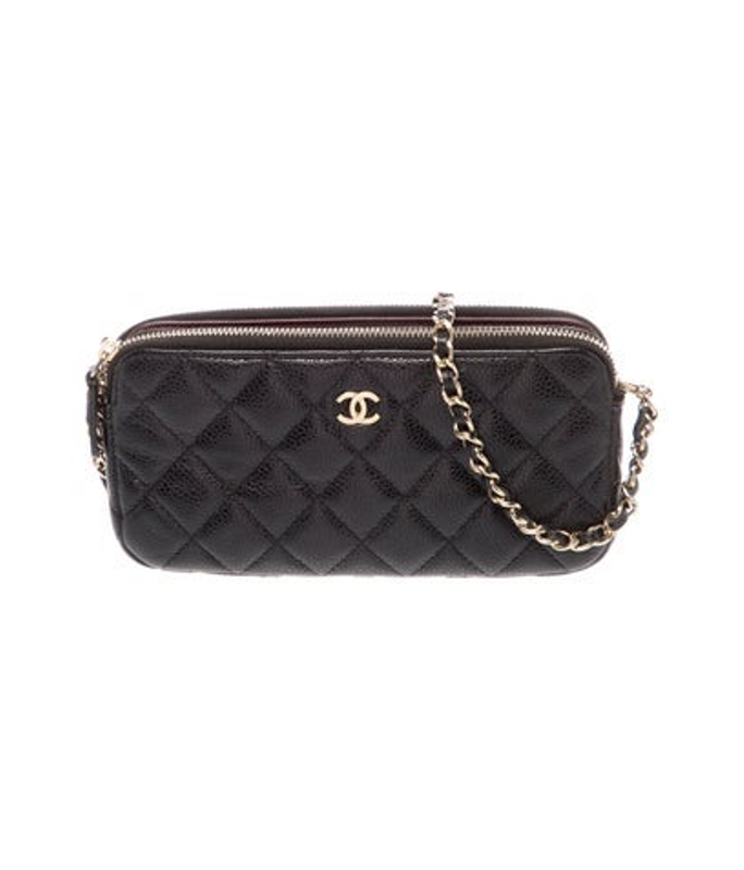 Chanel Double Zip Clutch W Chain