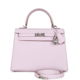 Hermes Hermes Kelly Sellier 25 Mauve Pale Epsom Palladium Hardware