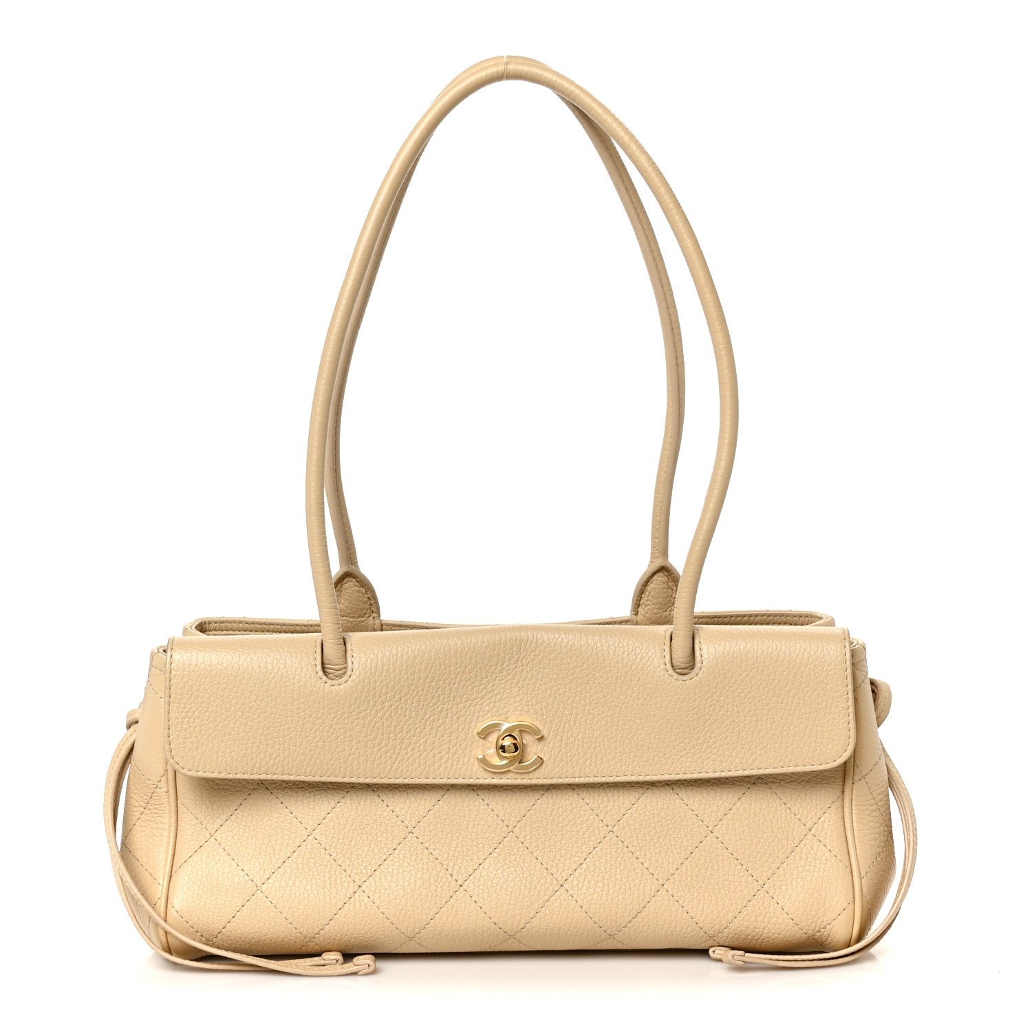 Chanel Grained Calfskin Stitched Urban Essentials Small Shopping Bag Beige