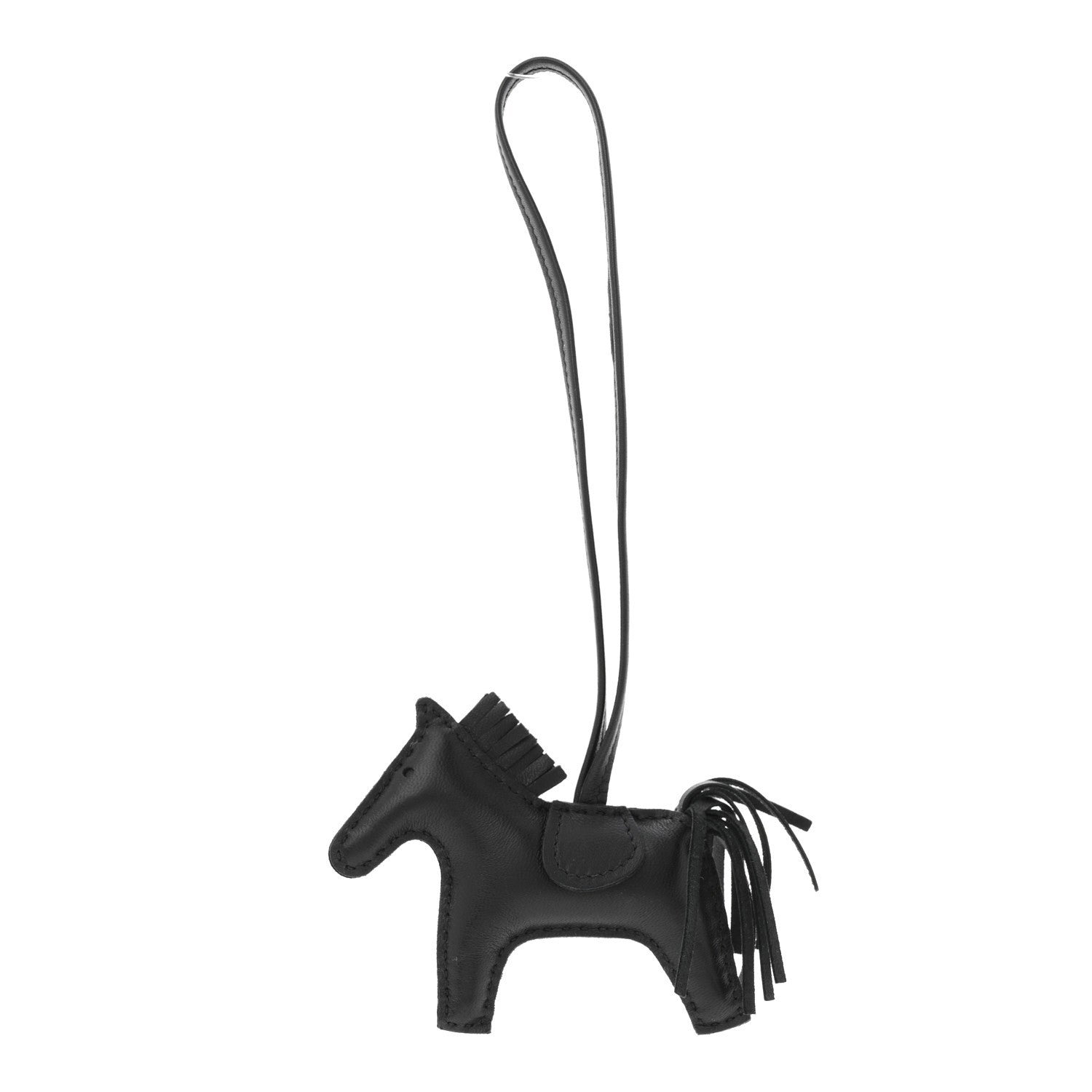 Hermes Hermes Milo Lambskin Grigri Rodeo Horse Bag Charm PM So Black