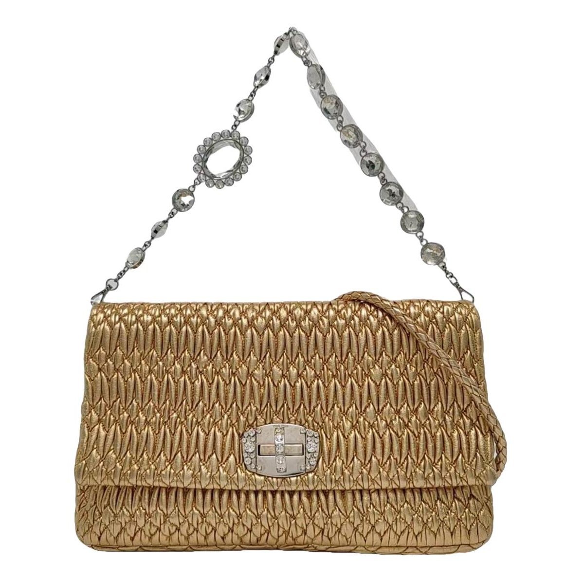 Miu Crystal leather handbag