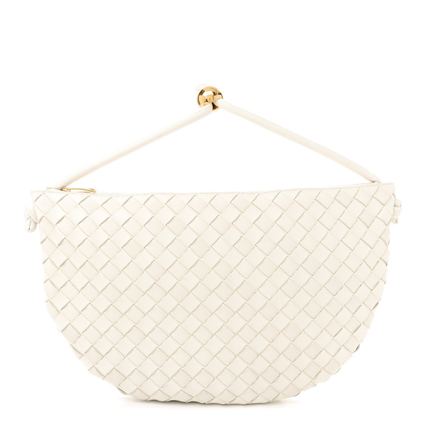 Bottega Veneta Nappa Intrecciato Medium Turn Pouch White