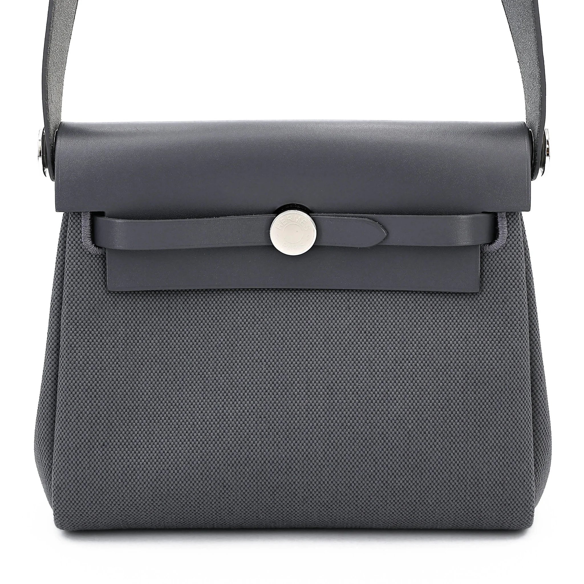 Unused ( Rank NS ) HERMÈS Herbag Zip Mini 20 Ardoise (85) Toile H canvas Vache Hunter Palladium hardware W (2024)