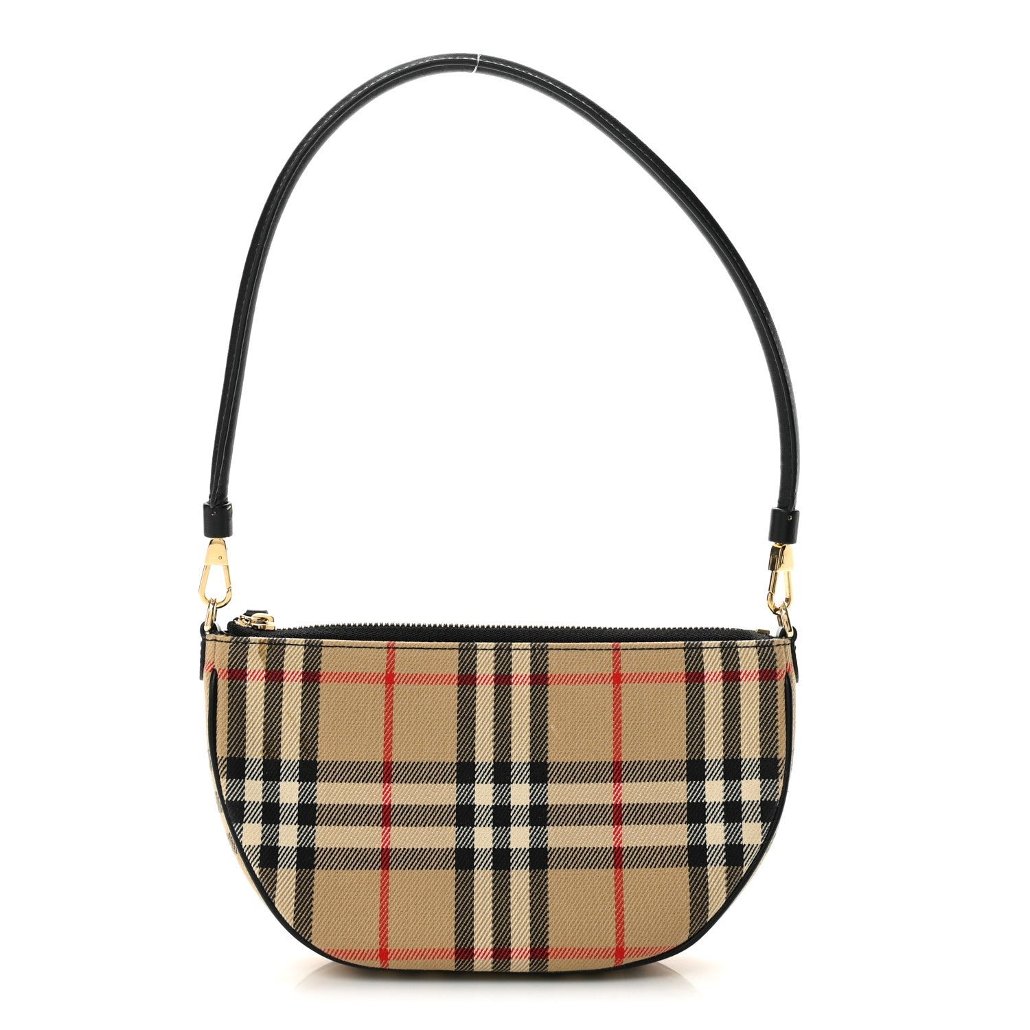 Burberry Vintage Check Calfskin Olympia Slim Pouch Archive Beige