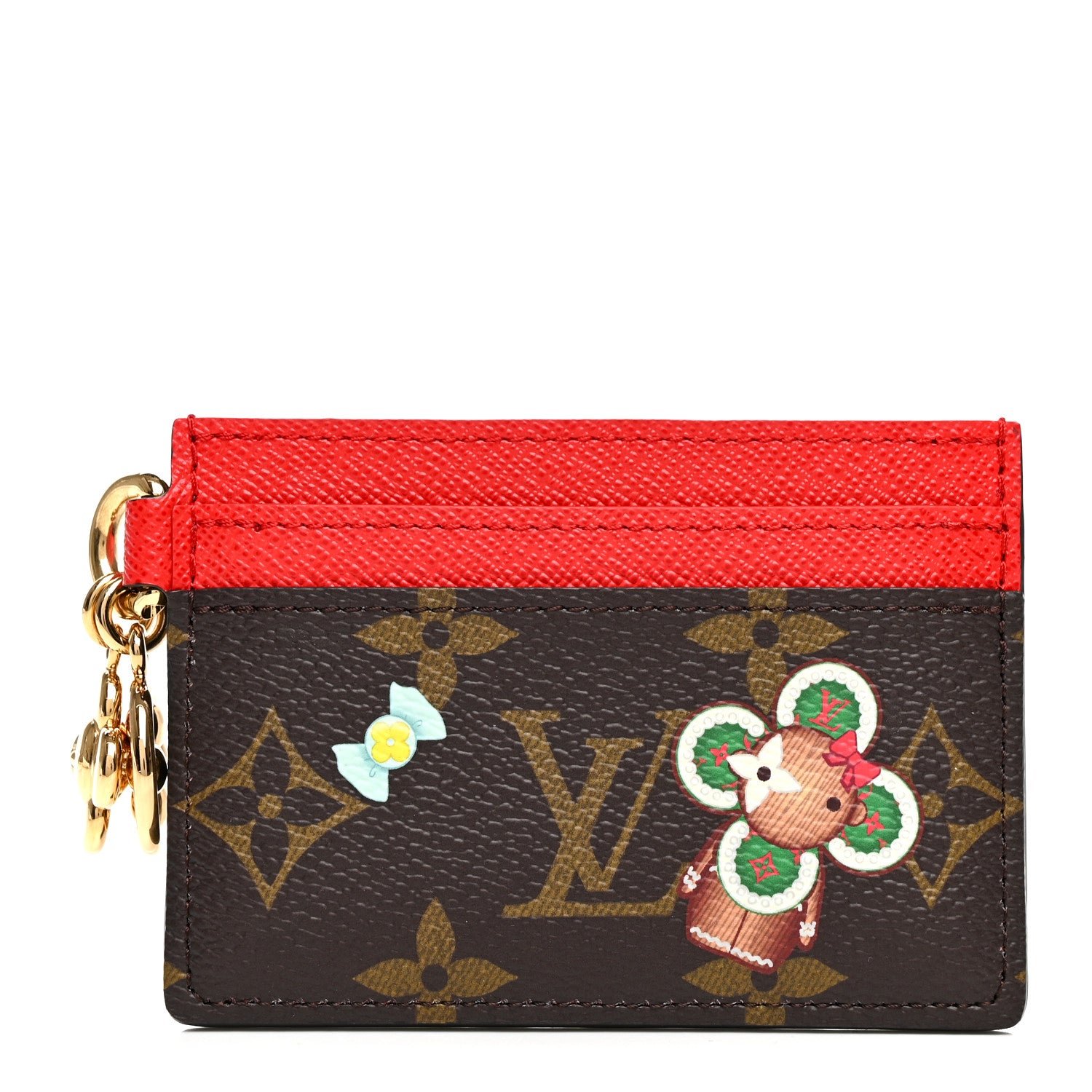 Louis Vuitton Monogram LV Charms 2024 Christmas Animation Candy Factory Card Holder Candy Red