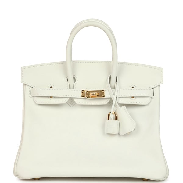 Hermes Hermes Birkin 25 New White Swift Gold Hardware