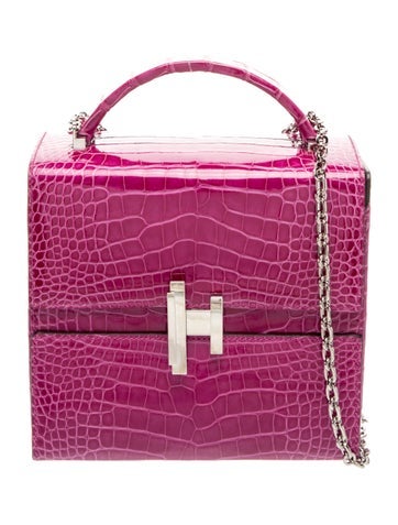 Shiny Alligator Cinhetic Box Bag